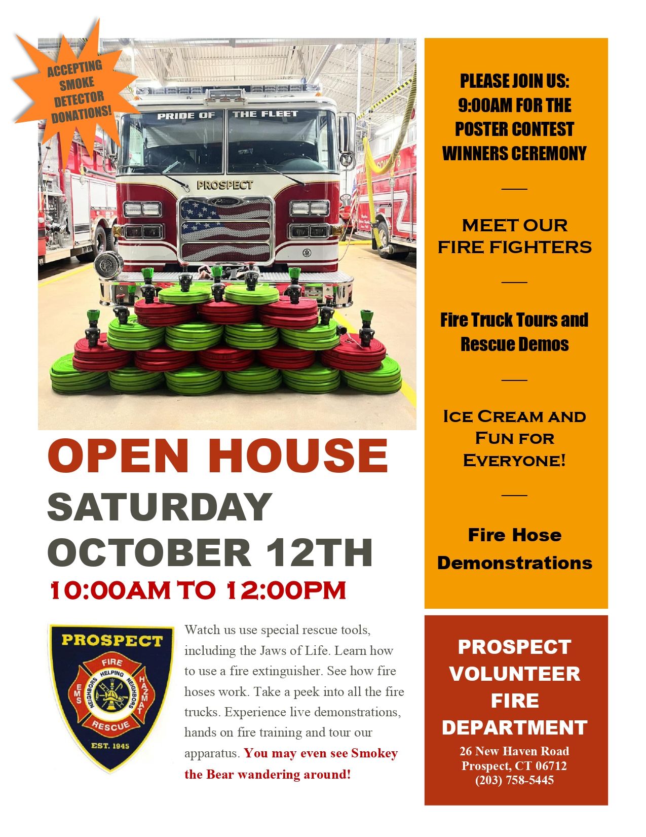 Prospect Volunteer Fire Dept Notice Town of Prospect